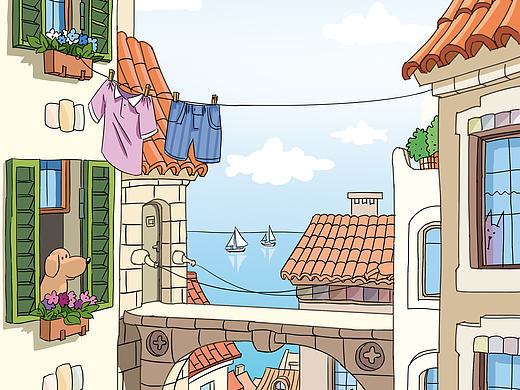 清爽的海边城市（个人主页-ZMTY5MjAxMDQ=） - 创作习作 - 站酷设计师茶六君君原创素材 - 站酷ZCOOL