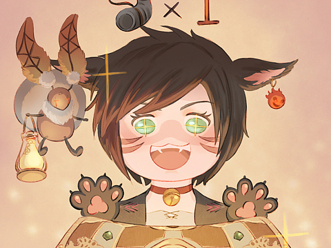 忍池【ff14】头像练习_人余蜜汁叉烧普通好吃beck94ff14玩家角色灰栗f