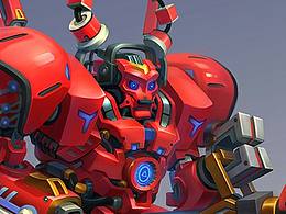 最初是想畫一個(gè)牛頭機(jī)甲