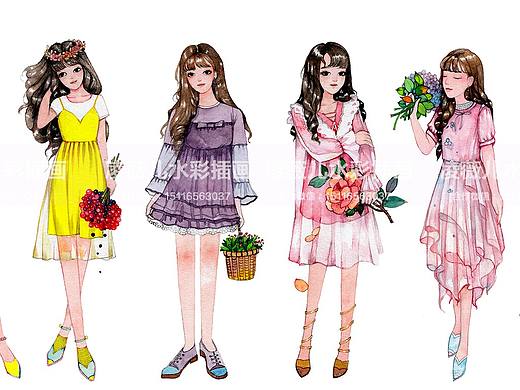 原创水彩胶带画，贴纸画