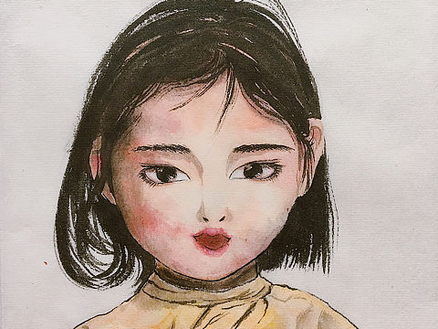 小女孩（個人主頁-ZNDQxNDI1NDA=） - 繪畫 - 站酷設(shè)計(jì)師有只野貓叫茜哥原創(chuàng)素材 - 站酷ZCOOL