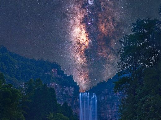 四面山瀑布银河
