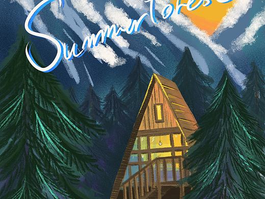 原创插画|夏之森的小木屋