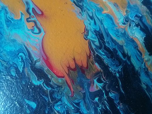 浮彩手绘抽象画