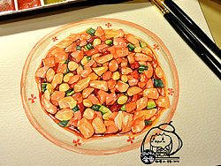 金鱼手绘美食——宫保鸡丁