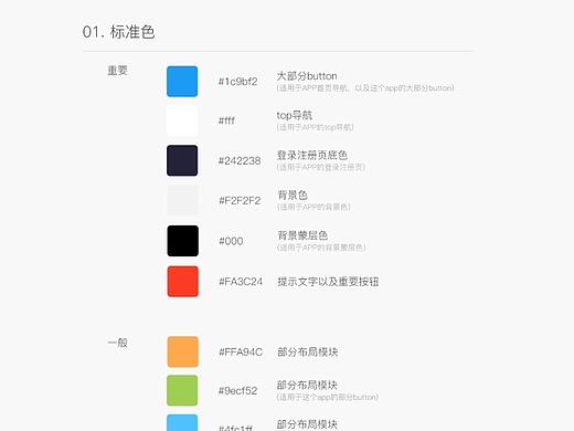 APP视觉规范性说明文档