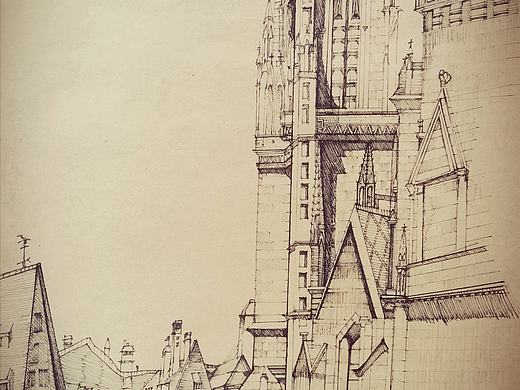 钢笔建筑手绘—罗莎蒙德