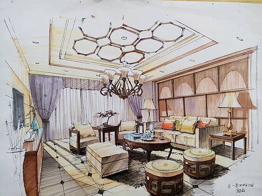 室内设计马克笔手绘