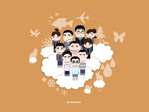 鼠绘卡通人物壁纸（个人主页-ZMTMwOTk1NjQ=） - 图案 - 站酷设计师甜甜妈LT原创素材 - 站酷ZCOOL