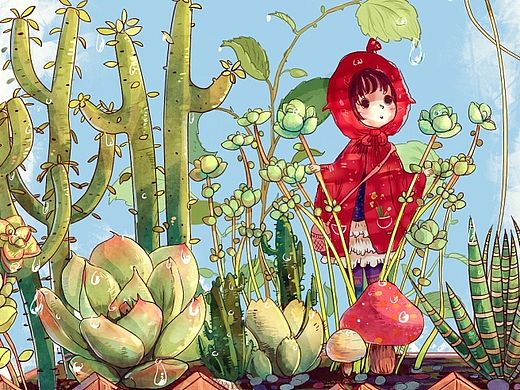 小女孩遇到大植物~喵~