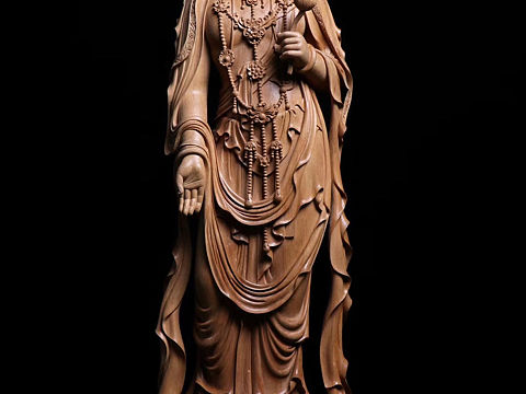 持莲观音—清刀雕刻