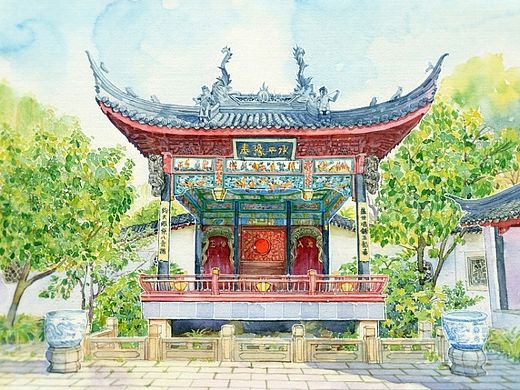 手绘城市系列——《苏州同里》