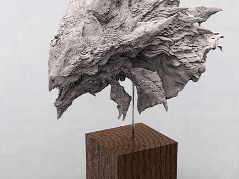 怪物猎人雄火龙gk雕像原型