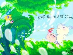 健康活力的哲理海，唯美漫画《绿色源五曲》-健康-泰美时光-风马牛（提供桌面下载）