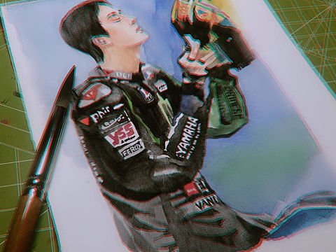 王一博珠海zic摩托车赛 水彩（个人主页-ZNDgxMDExMzY=） - 绘画 - 站酷设计师空鸣小狼kominwol原创素材 - 站酷ZCOOL