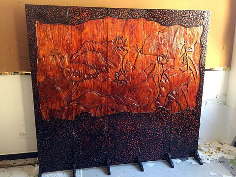 漆艺木胎五折屏（个人主页-ZMzY5MjcwNzI=） - 工艺品设计 - 站酷设计师我是DYC原创素材 - 站酷ZCOOL