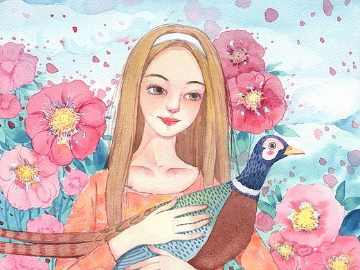 画儿晴天纸本水彩画-女神来了系列