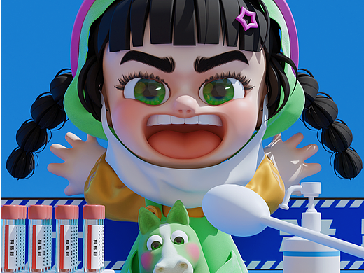 blender│疫情时代,绿马常在,核酸永不过期