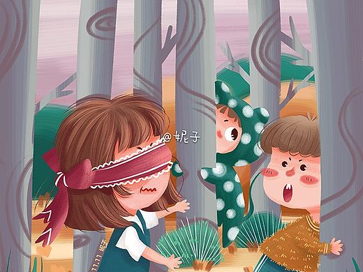 兒童插畫(huà)|捉迷藏！嘿?。▊€(gè)人主頁(yè)-ZNDg5NDIxNjQ=） - 繪本 - 站酷設(shè)計(jì)師妮子T原創(chuàng)素材 - 站酷ZCOOL