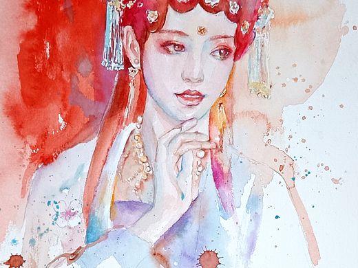 戏曲水彩