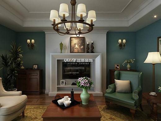 重庆天地·雍江翠湖135平户型设计效果图-重庆远景装饰设计师郑金明