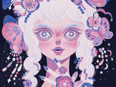花又开了（个人主页-ZNTE2MjI0Njg=） - Commercial illustration - 站酷设计师于屿亦原创素材 - 站酷ZCOOL