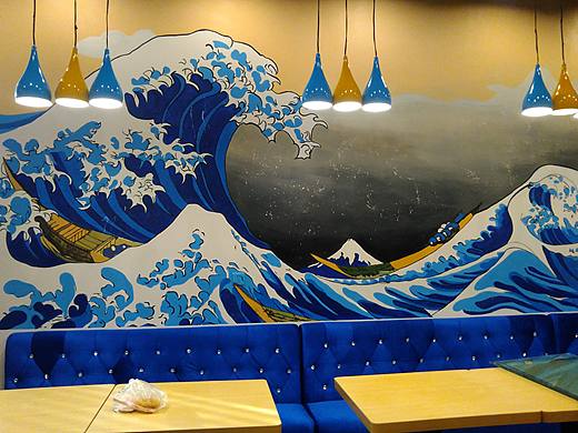 太原日本料理店手绘墙绘墙体彩绘。太原幼儿园文化墙。太原文化墙彩绘，太原手绘墙，太原墙绘，太原彩绘