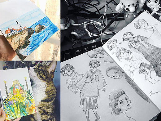 日常手绘本整理（个人主页-ZMTk1MjMzOTY=） - 创作习作 - 站酷设计师小花栗子原创素材 - 站酷ZCOOL