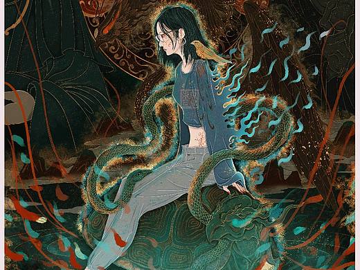 系列插畫《十二釵·善》（個(gè)人主頁-ZNDI2OTUwNzY=） - 創(chuàng)作習(xí)作 - 站酷設(shè)計(jì)師一個(gè)角宿原創(chuàng)素材 - 站酷ZCOOL