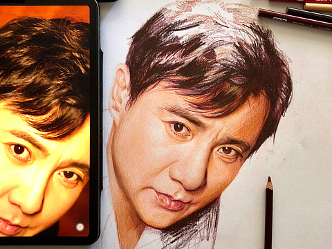 沈腾老师彩铅肖像画