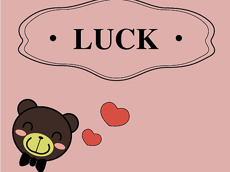 LUCK 卡通插画  手机壁纸 可爱壁纸 小熊卡通
