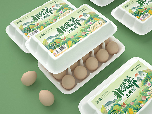 非笼养土鸡蛋包装标签设计