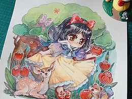 【插画-原创练习】水彩-迪士尼公主