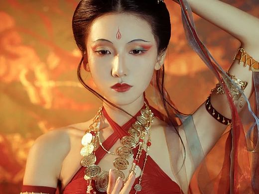 敦煌飞天造型|潍坊化妆培训|尚优国际美妆学院