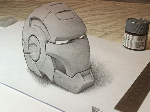 立体手绘_钢铁侠