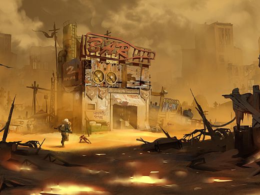 废弃酒吧、加油站场景