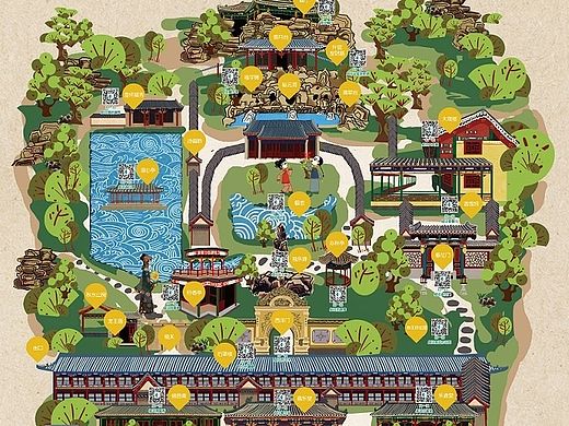 恭王府手绘地图