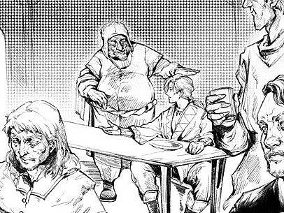 黑白热血漫画的漫画分镜示例