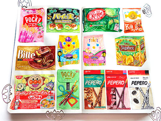 手繪 甜蜜好滋味的零嘴（個人主頁-ZMTYxMjE0Mjg=） - 商業(yè)插畫 - 站酷設計師闐真原創(chuàng)素材 - 站酷ZCOOL