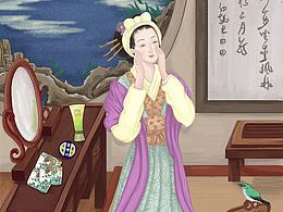 百雀羚双11四美插画包装页面项目