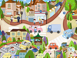 儿童插画 -交通插画