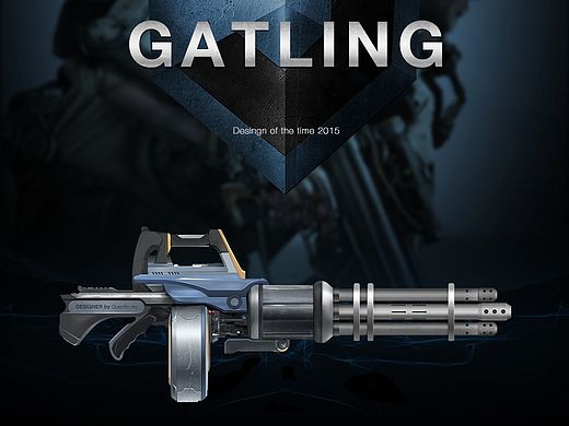 UI超写实练习 武器 机枪 加特林
