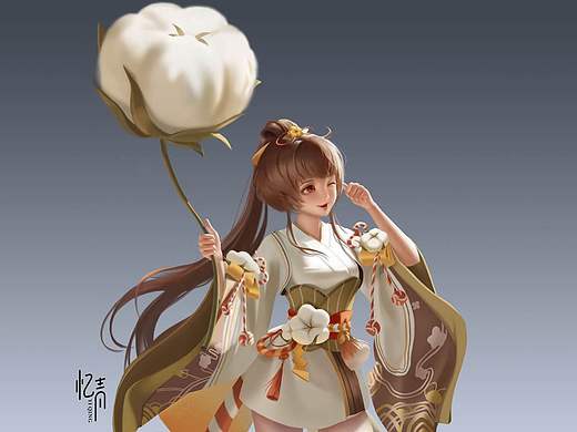 阴阳师 莹草 白絮云棉同人立绘