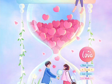 时间都去哪儿了-爱情篇（个人主页-ZNTg4ODExMzI=） - 商业插画 - 站酷设计师墨小啾原创素材 - 站酷ZCOOL