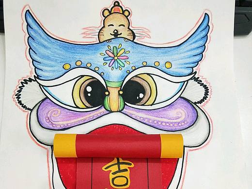 创意手工过年舞狮
