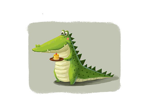 小鳄鱼平面手绘临摹练习