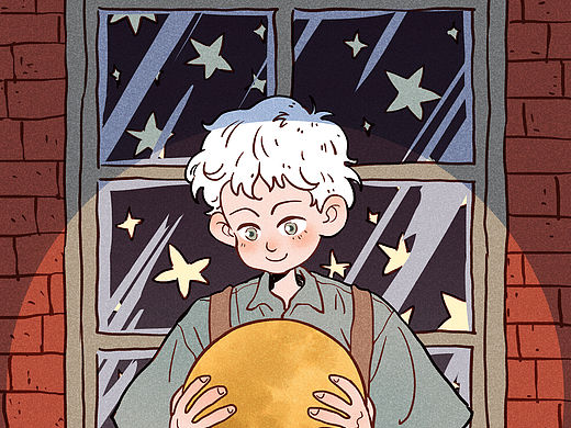 抓月亮（个人主页-ZNDc4OTUwMDA=） - 儿童插画 - 站酷设计师吾汐芓原创素材 - 站酷ZCOOL