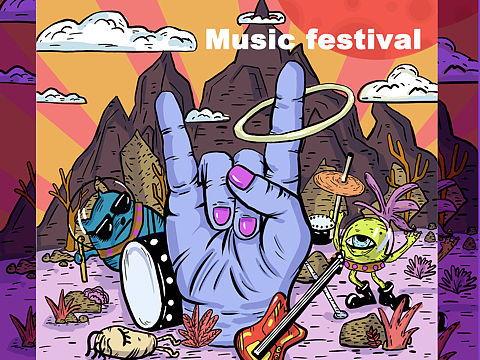 音樂節(jié)（個人主頁-ZMzY3MzQ3OTY=） - 商業(yè)插畫 - 站酷設(shè)計師三三而川原創(chuàng)素材 - 站酷ZCOOL