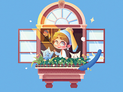 带珍珠耳环的自己