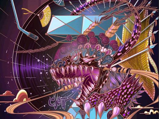 国风海报电音（个人主页-ZMzUzMDM5MjA=） - 商业插画 - 站酷设计师优透原创素材 - 站酷ZCOOL